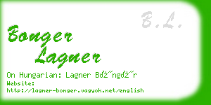 bonger lagner business card